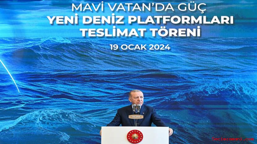 Cumhurbaşkanı Erdoğan, Mavi Vatan'da Güç: Yeni Deniz Platformları Teslimat Töreni'nde Konuştu